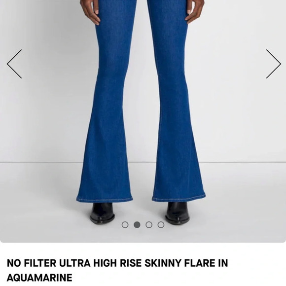 7 For All Mankind STRETCH ULTRA HIGH RISE SKINNY FLARE BELL BOTTOM JEANS SIZE 24 - Picture 4 of 8